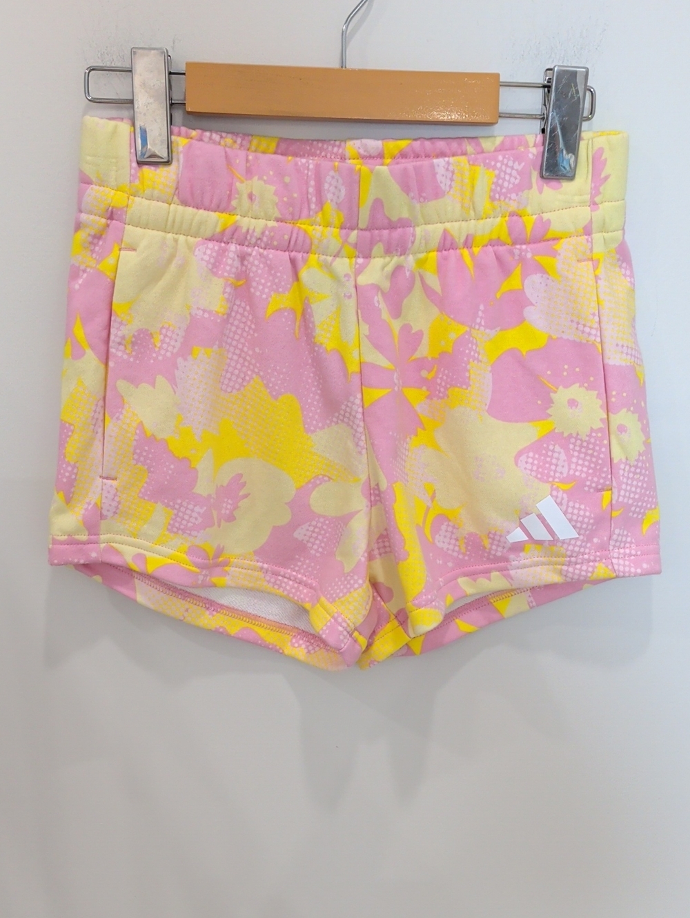 ADIDAS | Junior Girls Pink/Yellow Essential Floral Comfy Shorts